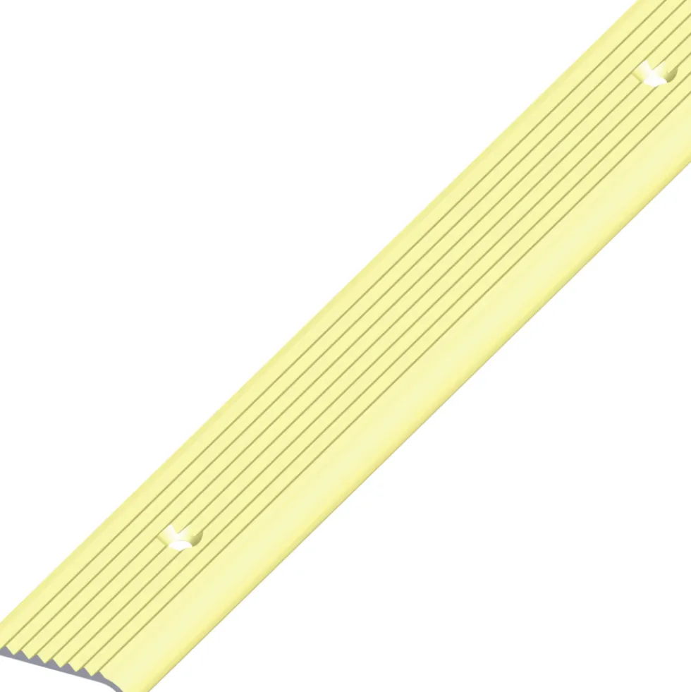 Abschlussprofil Aluminium eloxiert 1000 x 25 x 6 mm messingfarben rund gelocht gerillt