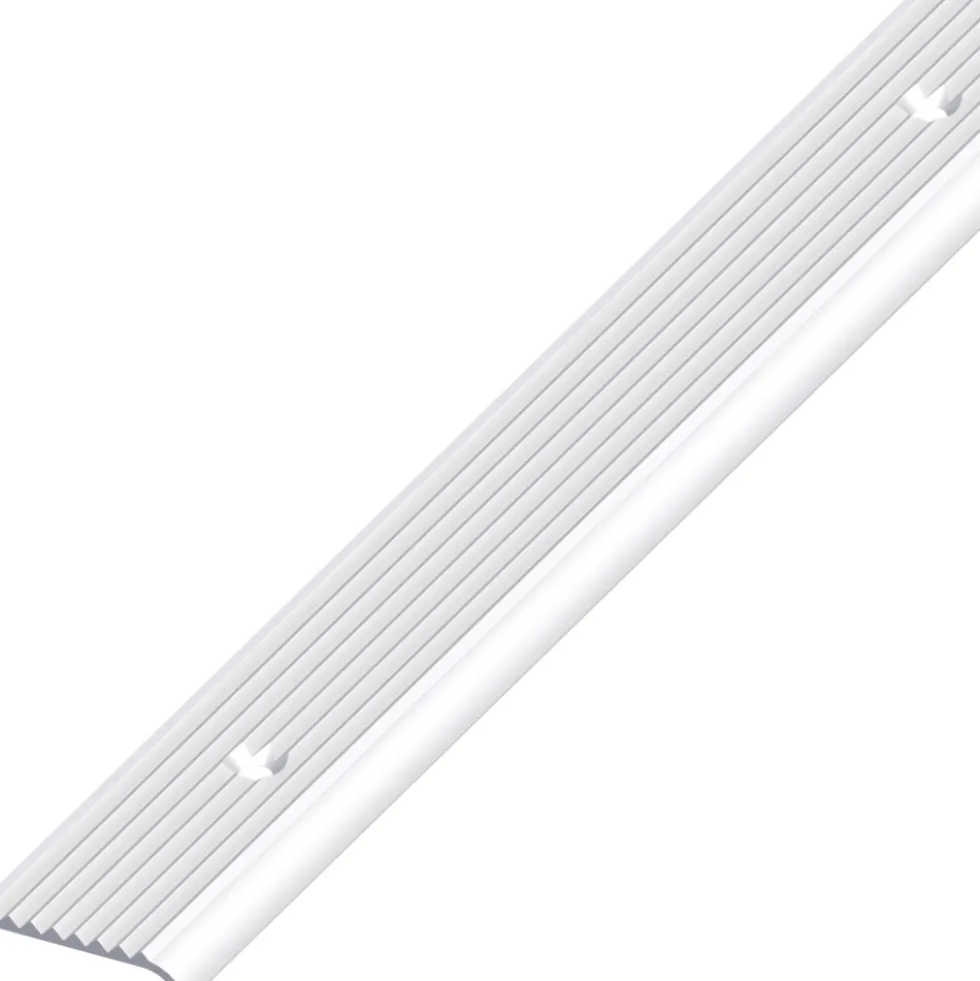 Abschlussprofil Aluminium eloxiert 2000 x 25 x 6 mm silberfarben rund gelocht gerillt