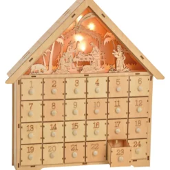 Adventskalender aus Holz mit Beleuchtung
