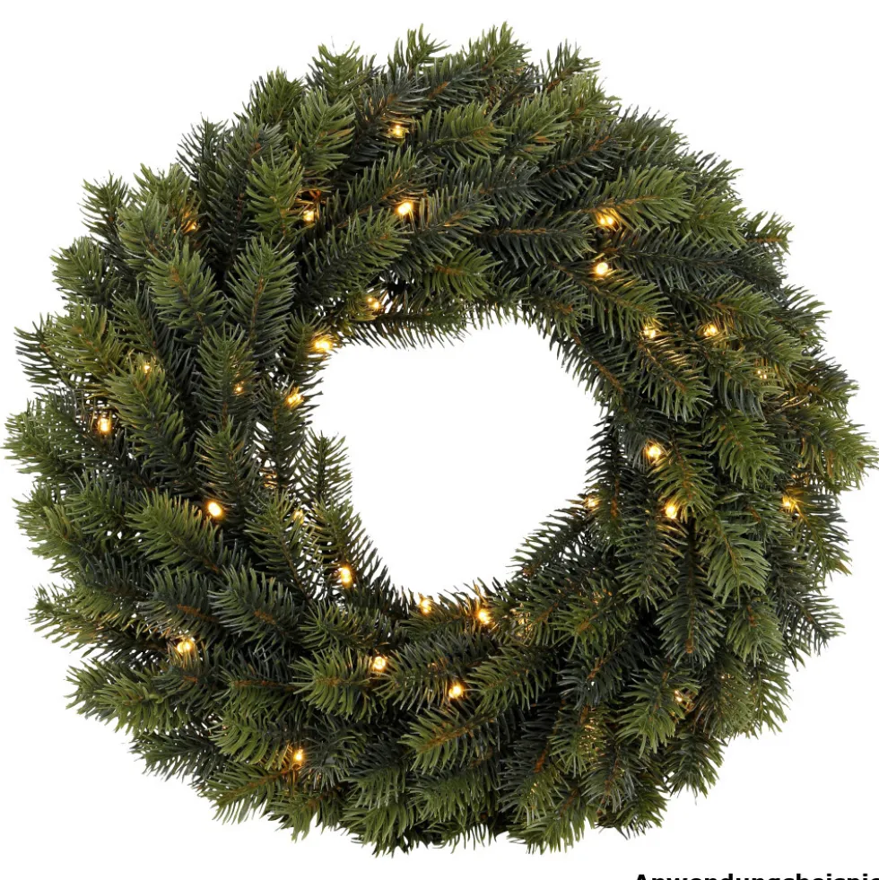 Adventskranz Ø 40 cm batteriebetrieben aus Kunststoff mit 49 LEDs