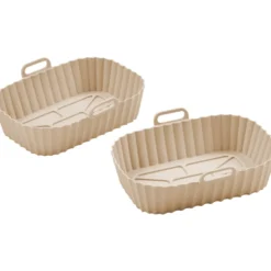 Airfryer-Silikonform 2er-Set rechteckig 2x 0,9l creme