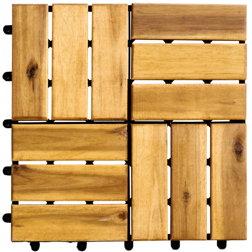 Akazien-Holzfliese 30x30 cm