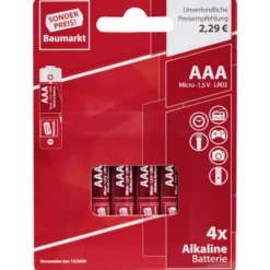 Alkaline-Batterien 4 Stück LR 03 AAA