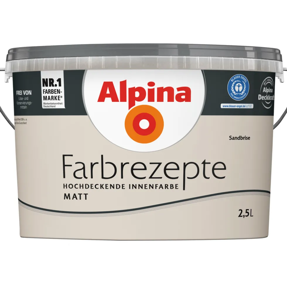 Alpina Farbrezepte "Sandbrise" matt 2,5 Liter