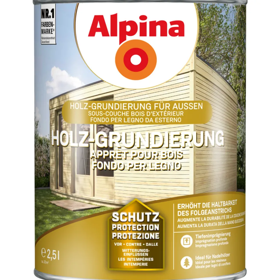 Alpina Holz-Grundierung 2,5 Liter farblos