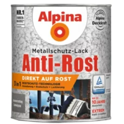 Alpina Metallschutz-Lack Dunkelgrau 750 ml RAL 9007 Hammerschlag