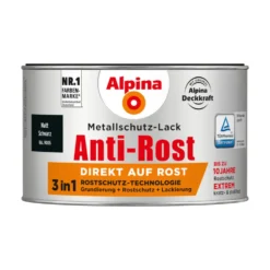 Alpina Metallschutz-Lack Schwarz matt RAL 9005