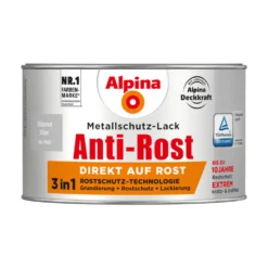 Alpina Metallschutz-Lack Silber glanz RAL 9006