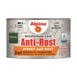 Alpina Rost Metallschutz-Lack Grün 300 ml RAL 6036 Hammerschlag