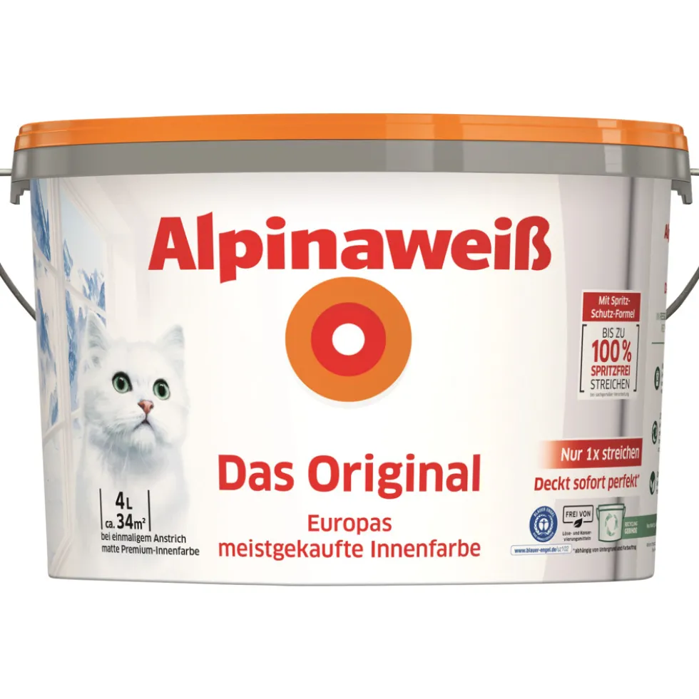 Alpinaweiß Wandfarbe 4 Liter