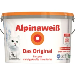 Alpinaweiß Wandfarbe 2 Liter