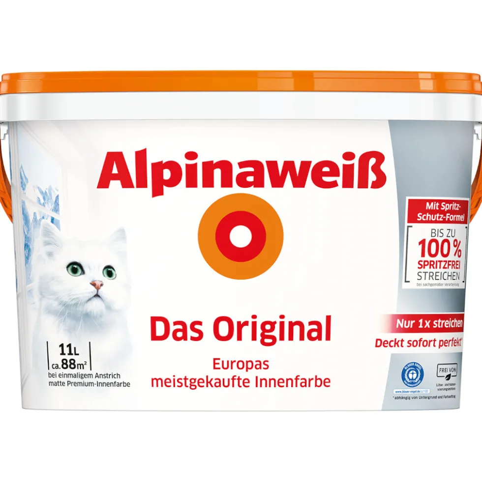 Alpinaweiß Wandfarbe 11 Liter