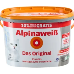 Alpinaweiß Wandfarbe 10 Liter + 1 Liter gratis