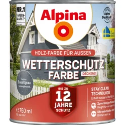 Alpina Wetterschutzfarbe Basaltgrau 750 ml deckend