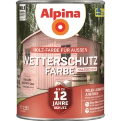 Alpina Wetterschutzfarbe Kirschblütenrosa 2,5 Liter halbdeckend