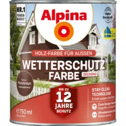 Alpina Wetterschutzfarbe Nussbraun 750 ml deckend