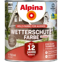 Alpina Wetterschutzfarbe Toskanabraun 750 ml deckend