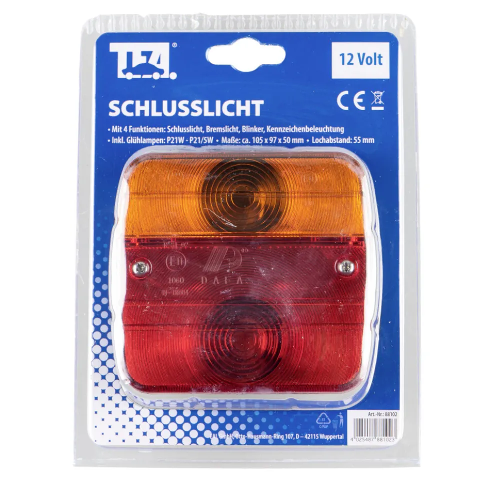 Anhänger Rückleuchte 100 x 97 x 50 mm mit 4 Funktionen