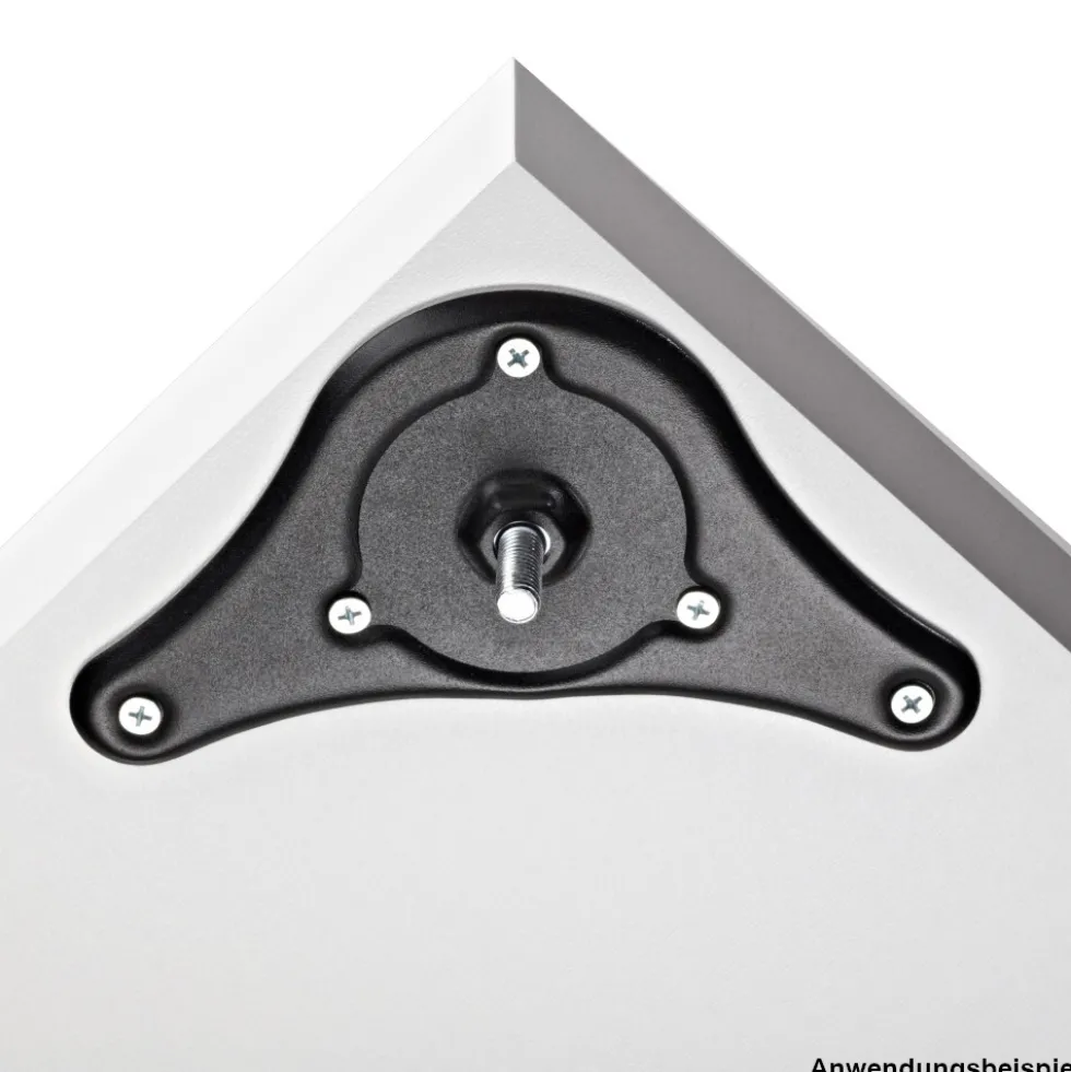 Anschraubplatte Legtop schwarz aus Stahl mitBefestigungsmaterial