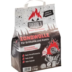 Anzündwolle Öko 1 kg in der Papiertüte