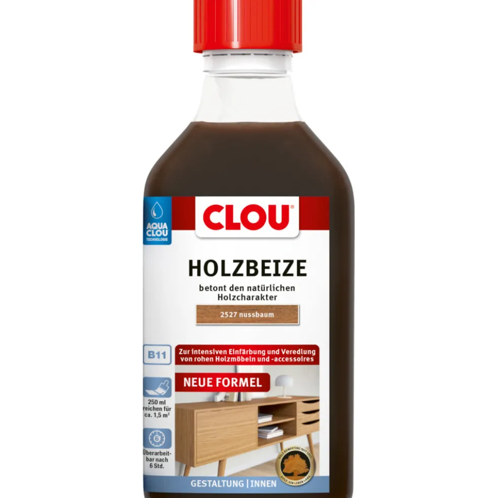 Aqua Clou® Holzbeize Nussbaum 250 ml