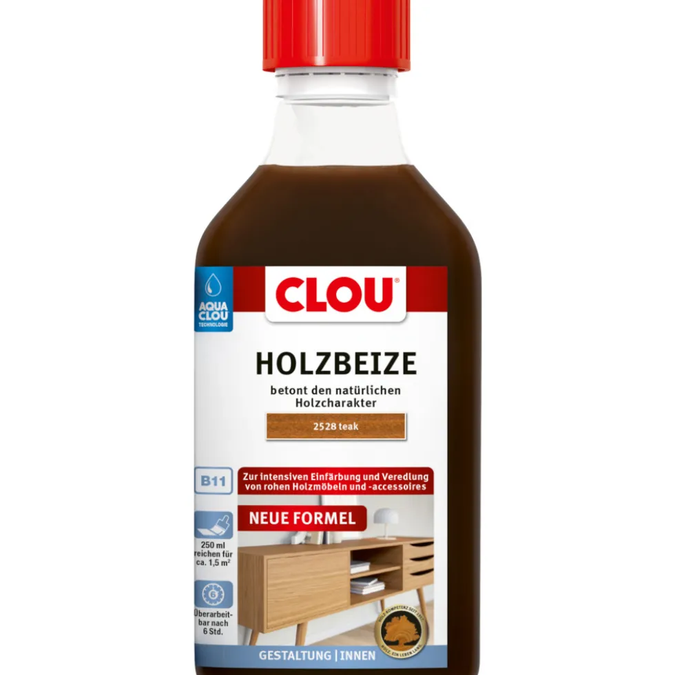 Aqua Clou® Holzbeize teak 250 ml