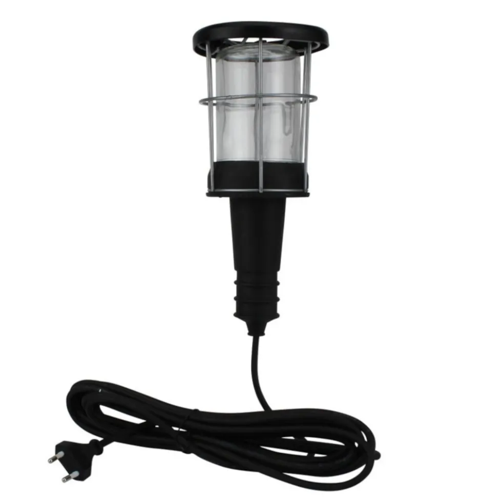 Arbeitsleuchte Gummi E27 100 W, 5 m