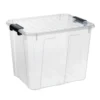 Aufbewahrungsbox 40 Liter mit Deckel, Grau-Transluzent