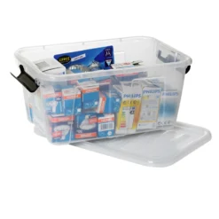 Aufbewahrungsbox 8,0 Liter mit Deckel, Grau-Transluzent