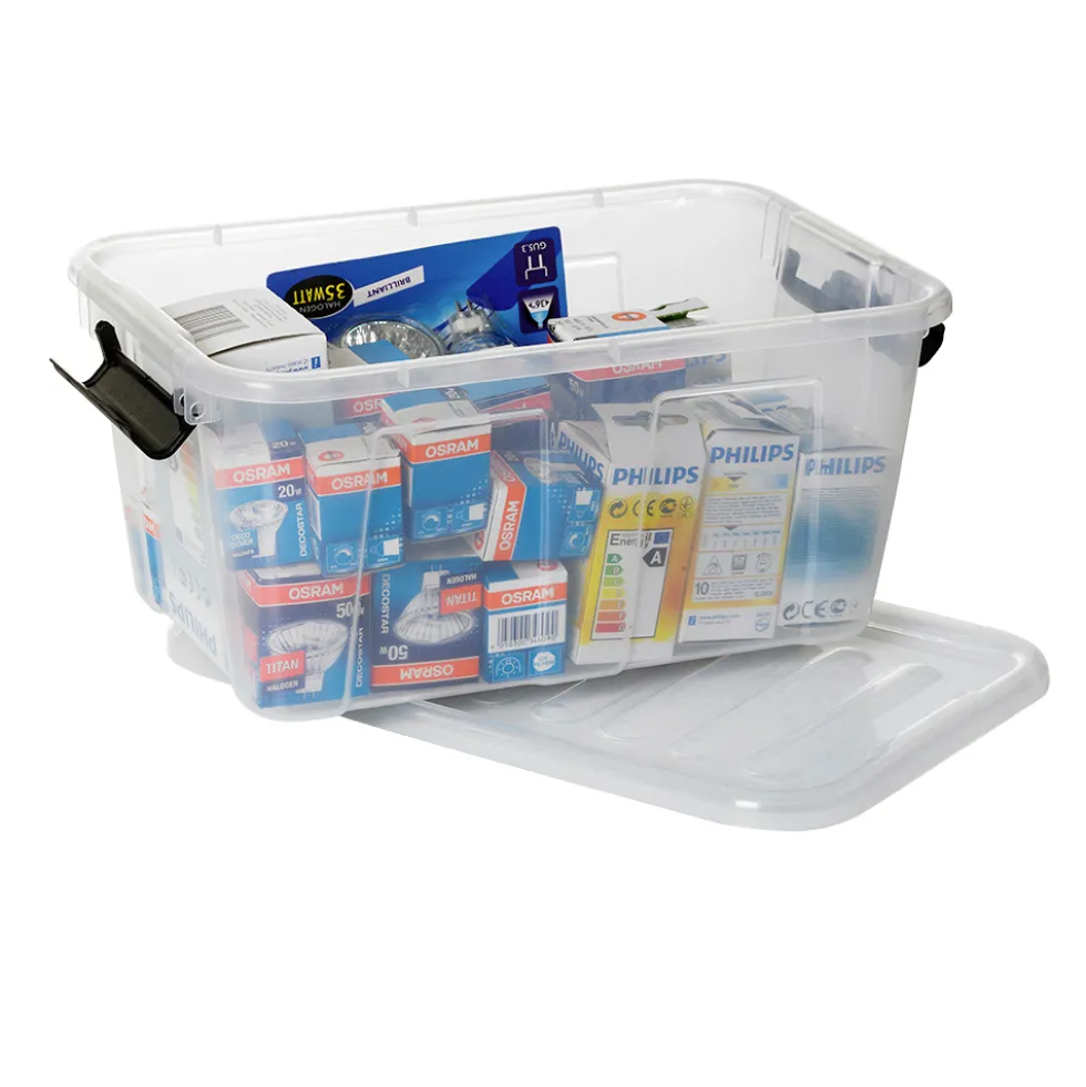 Aufbewahrungsbox 8,0 Liter mit Deckel, Grau-Transluzent
