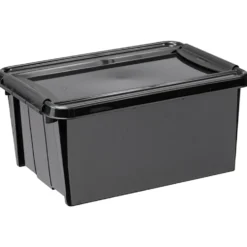Aufbewahrungsbox 14 Liter mit Deckel und QR-Code Etikett, farbig sortiert
