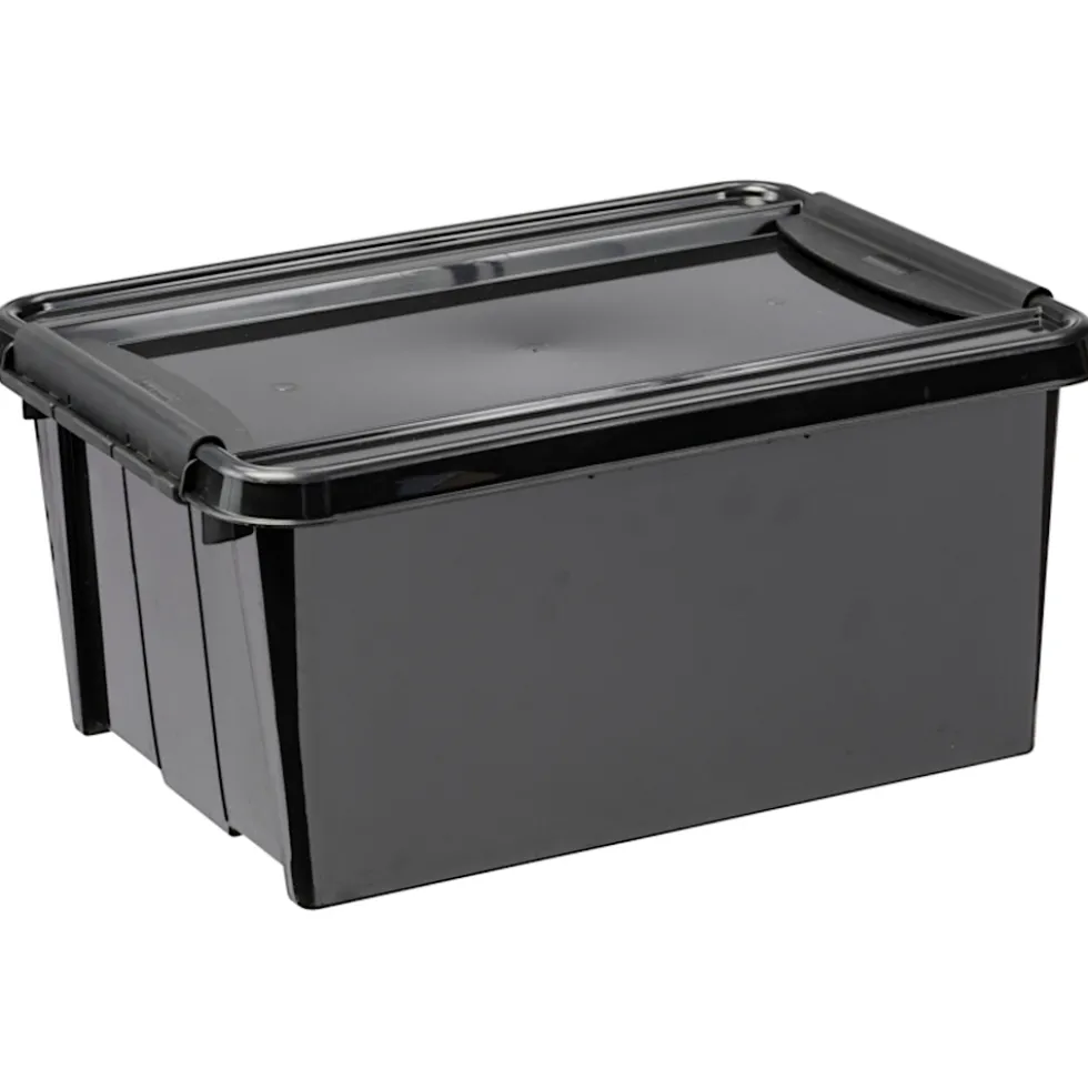 Aufbewahrungsbox 14 Liter mit Deckel und QR-Code Etikett, farbig sortiert