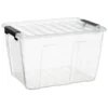 Aufbewahrungsbox 15 Liter mit Deckel, Grau-Transluzent