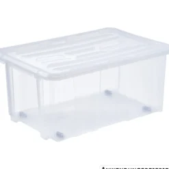 Aufbewahrungsbox mit Rollen 45 Liter, transparent