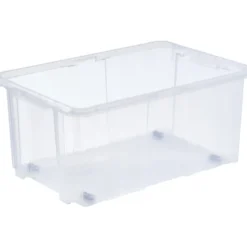 Aufbewahrungsbox mit Rollen 45 Liter, transparent