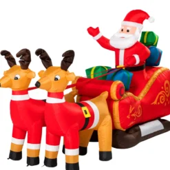 Aufblasbarer LED-Weihnachtsmann mit Schlitten