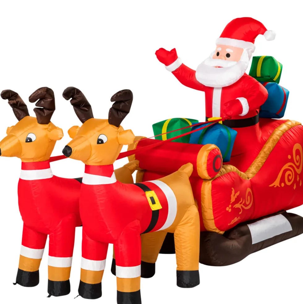Aufblasbarer LED-Weihnachtsmann mit Schlitten