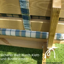 Auflage Boston für 3-Sitzer Gartenbank 2-teilig grün/beige kariert