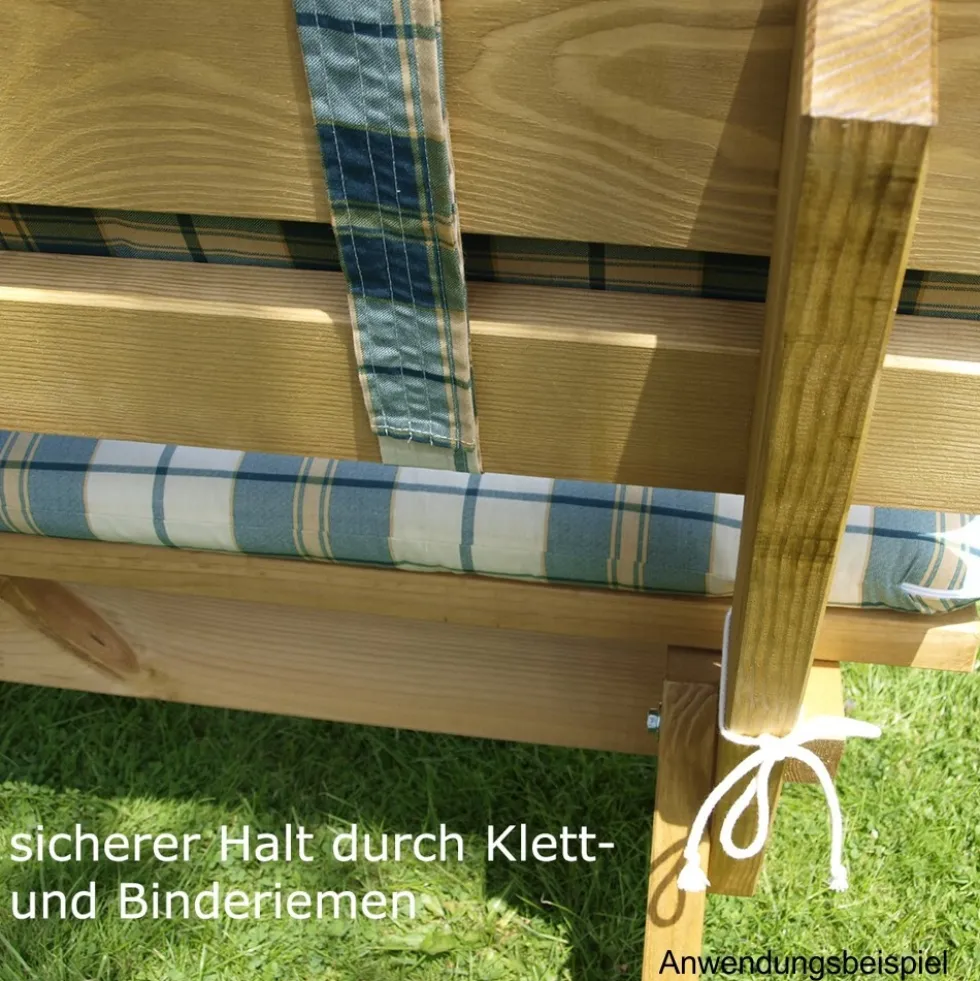 Auflage Boston für 3-Sitzer Gartenbank 2-teilig grün/beige kariert
