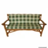 Auflage Boston für 3-Sitzer Gartenbank 140 x 88 x 7 cm grün/beige kariert