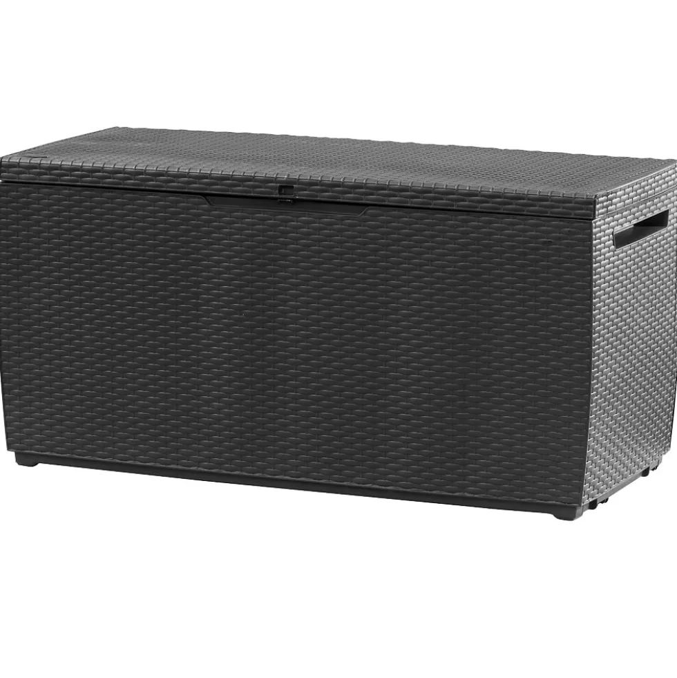 Auflagenbox 305 Liter in anthrazit mit Polyrattanoptik