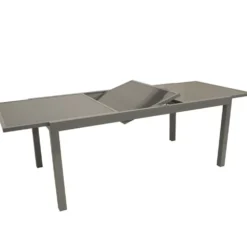 Ausziehtisch 140 bis 200x90x74 cm Aluminiumgestell und Sicherheitsglas