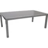 Ausziehtisch rechteckig mit Aluminiumgestell und Glasplatte