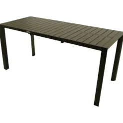 Ausziehtisch 117/162 x 70 cm Aluminium dunkelgrau