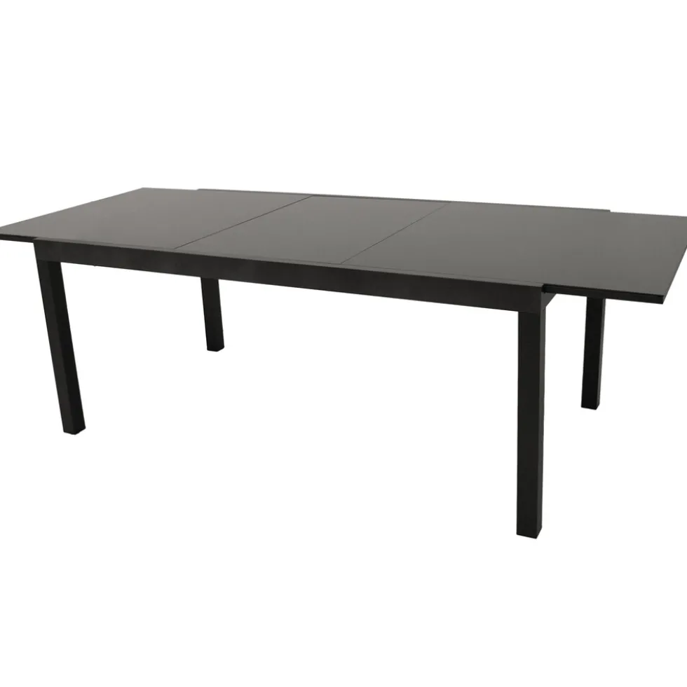 Ausziehtisch 180/240 x 100 cm Aluminium und Glas
