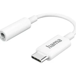 Aux-Adapter USB-C zu 3,5mm Klinke-Buchse, weiß