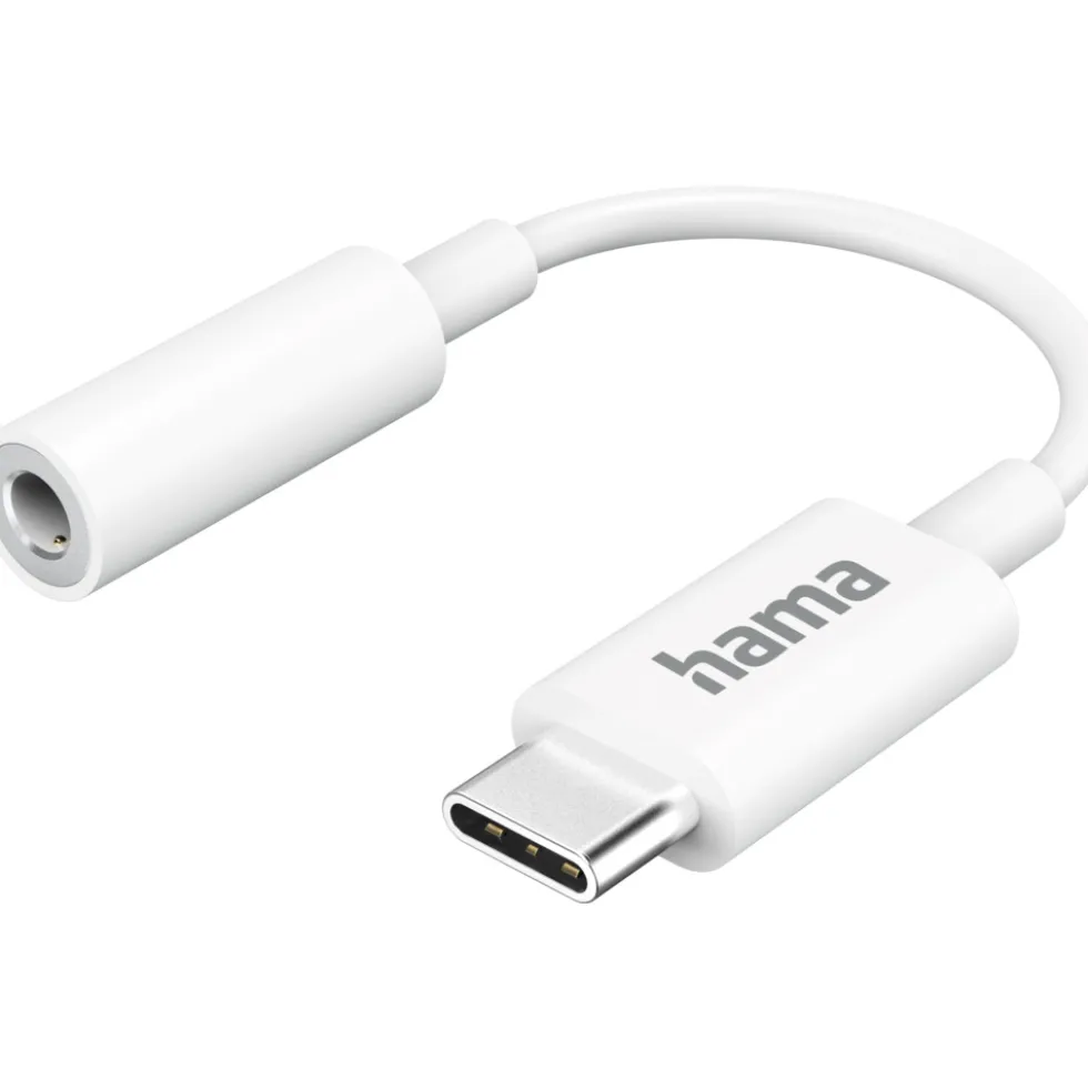 Aux-Adapter USB-C zu 3,5mm Klinke-Buchse, weiß