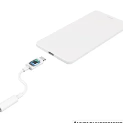 Aux-Adapter USB-C zu 3,5mm Klinke-Buchse, weiß