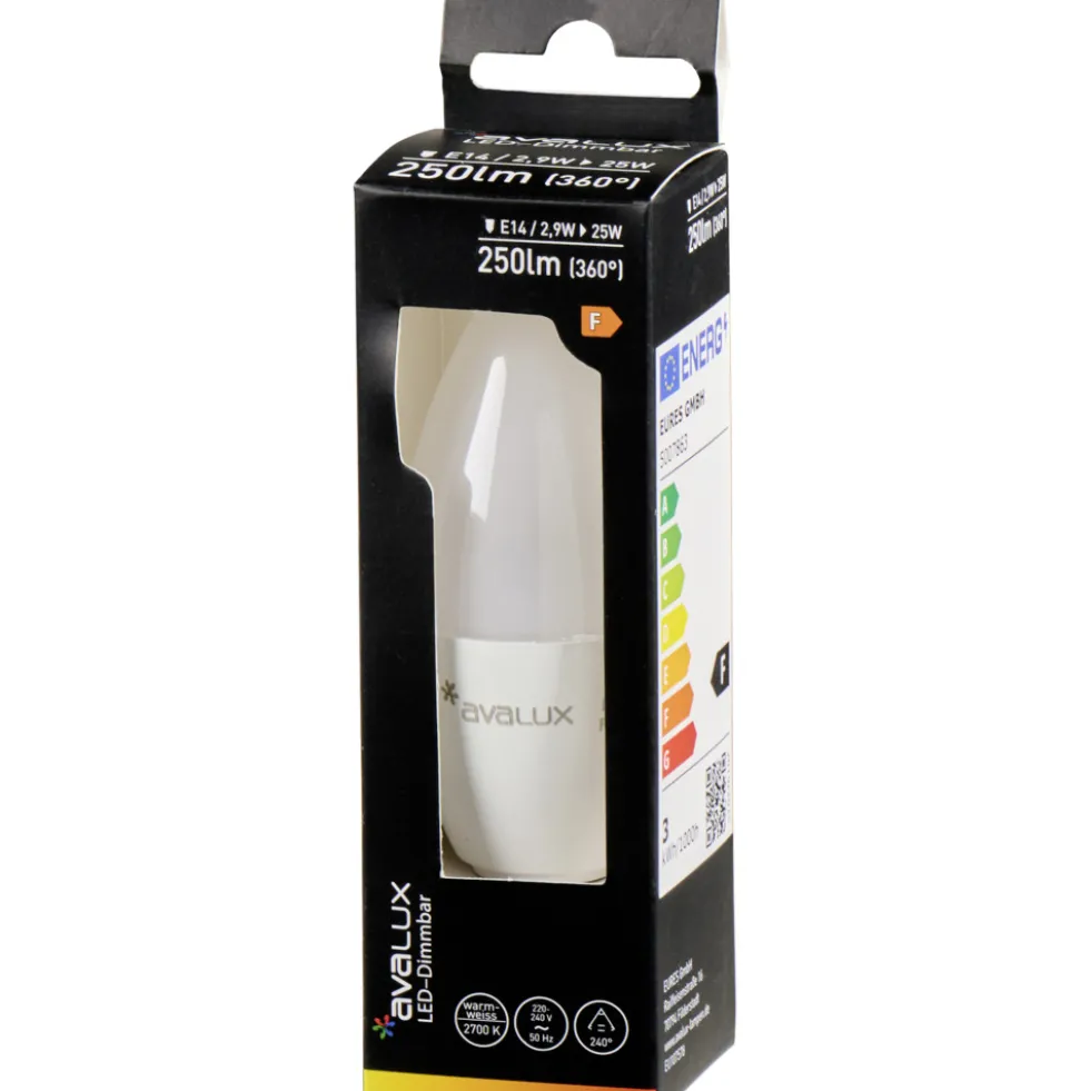 Avalux LED-Lampe 2,9 Watt in Kerzenform mit E14 Sockel
