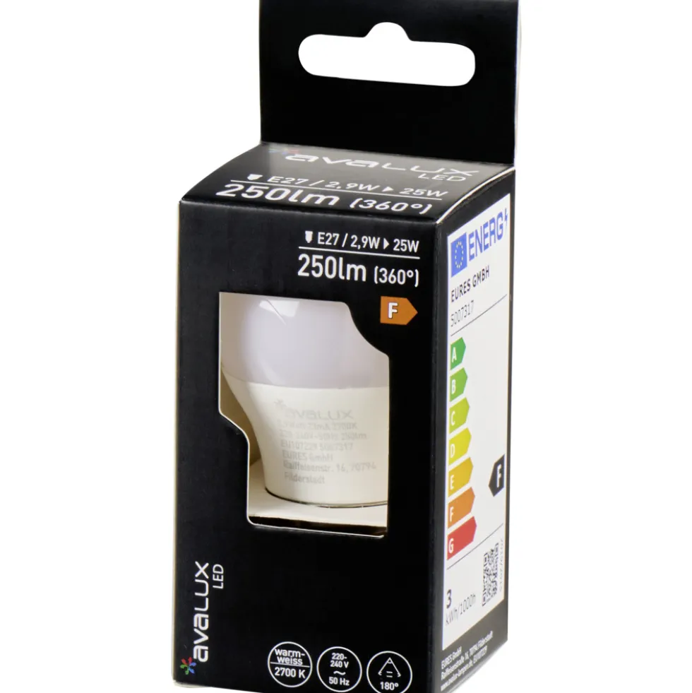 Avalux LED-Lampe 2,9 Watt in Tropfenform mit E27 Sockel